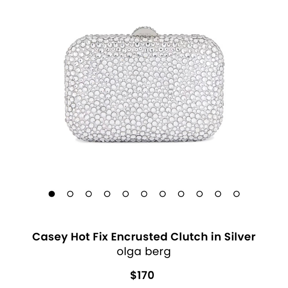 Olga Berg Casey Silver Clutch New